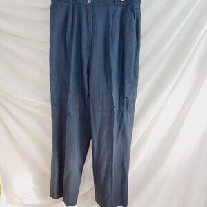 Whitham & Whyte Women's Black Dress Pants Pleated Front Straight Leg 14 (C-2)